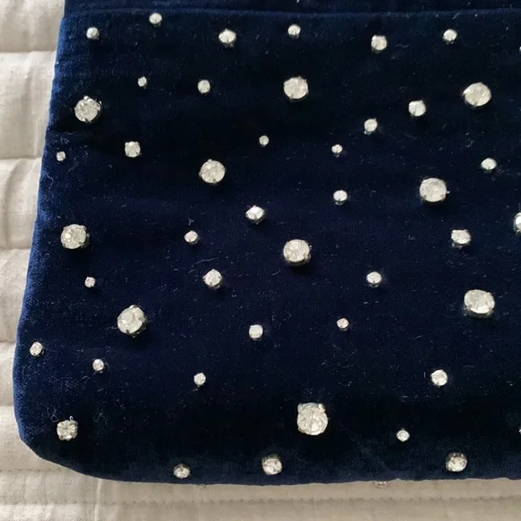 NWT Anthropologie navy blue velvet purse - Picture 5 of 11